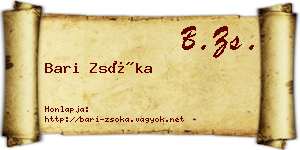 Bari Zsóka névjegykártya